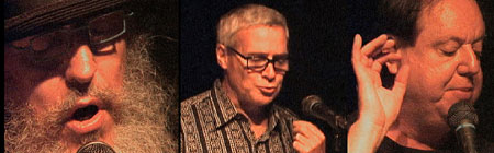 Ron Whitehead, Steve Dalachinsky and Michael Warren McHugh at Bar On A - HowlFest 2007.
