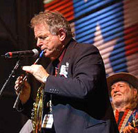 David Amram at Farm Aid with Willie Nelson! _ Click Here to Read David Amram's letter "On The Road from FarmAid 2006"
