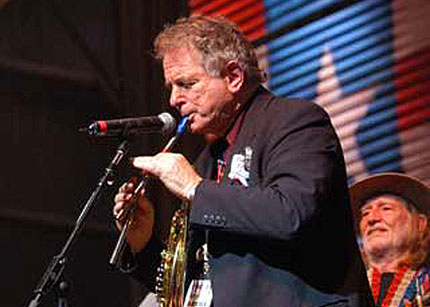 David Amram with Willie Nelson at past Farm-Aid. - Click Here for More Info on Farm-Aid 2007!