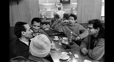 Back In The Day! - Gregory Corso (back to camera) Larry Rivers, Jack Kerouac and Allen Ginsberg. - Click Here To Learn More About "Keeping the Flame Alive!