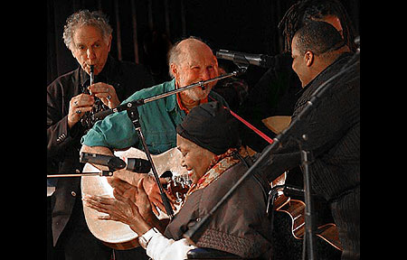 l-r - David Amram, Pete Seeger, Odetta and Toshi Regan, Beacon NY Summer 2008 Photos by Maxine Smith and John Economos - Click Here To View More Photos at www.econosmith.com!